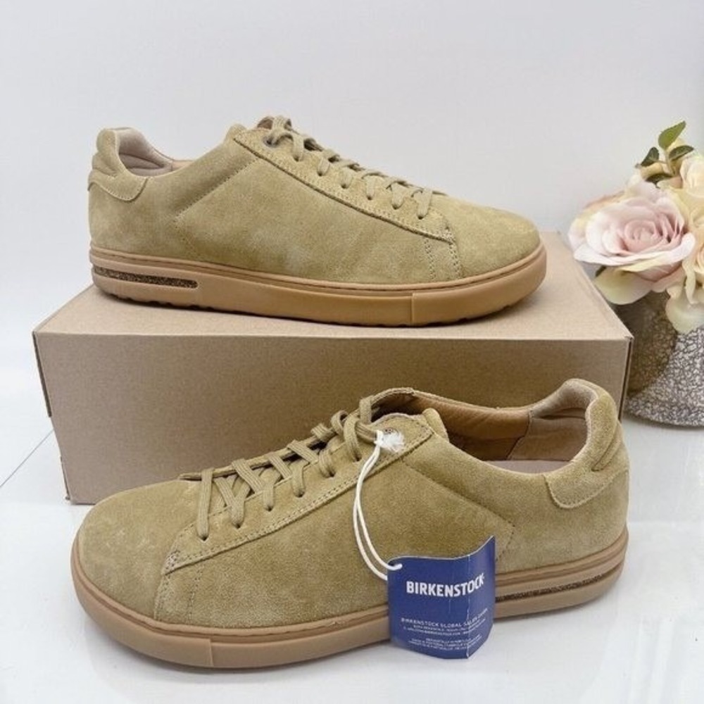 Birkenstock Bend Low Top Lace Up Sneaker Khaki Suede EU 37 Womens US 6- 6.5